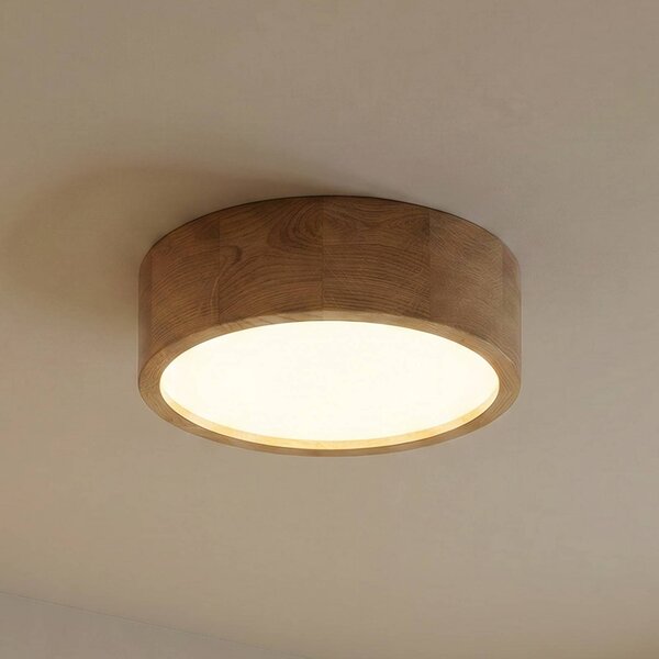 Plafoniera soffitto Deep TEMAR LIGHTING, dimmerabile, Legno chiaro, Soggiorno / Sala da pranzo, Legno, Moderno, Plafoniera