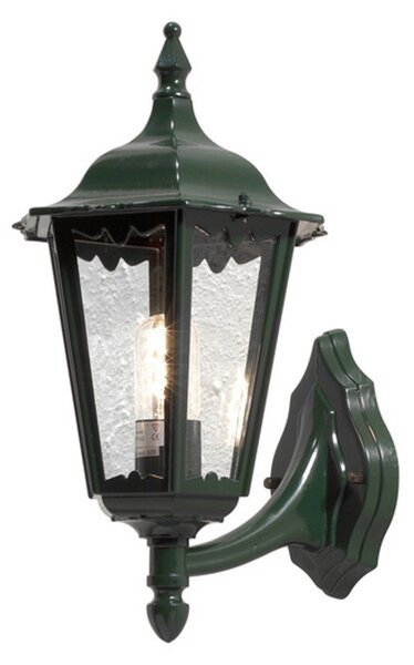 Applique Konstsmide Firenze in alluminio laccato verde con vetro trasparente