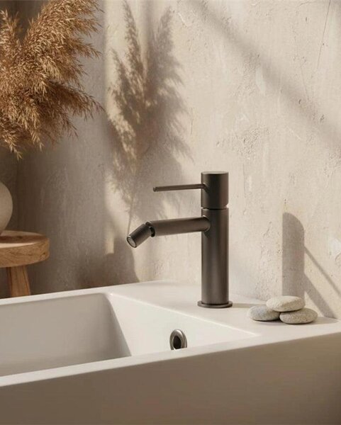 Rubinetto bidet senza scarico ottone grigio metallico Memo