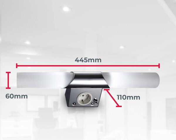 B.K. Licht Applique da parete BKL1021, Cromo / Argento, Corridoio, Metallo, Moderno, Applique