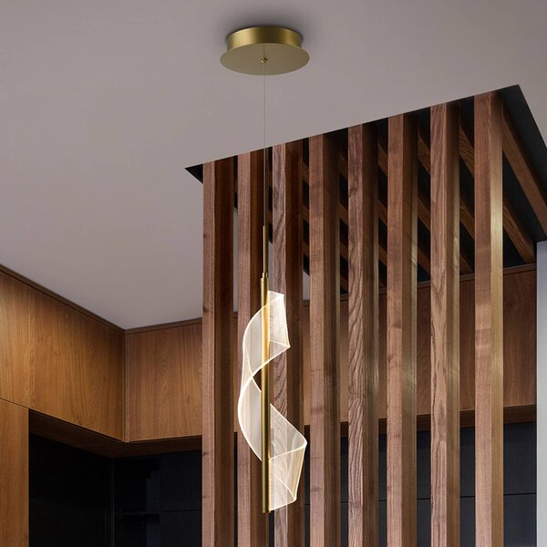 Schuller Valencia Lampada a sospensione Velas, Ottone / Oro, Soggiorno / Sala da pranzo, Alluminio, Moderno, Lampada a sospensione