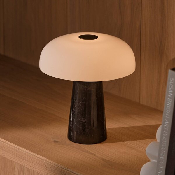 DFTP by Nordlux Lampada da tavolo a LED Glossy mini, dimmerabile, Nero, Soggiorno / Sala da pranzo, Pietra, Moderno, Lampada da tavolo LED