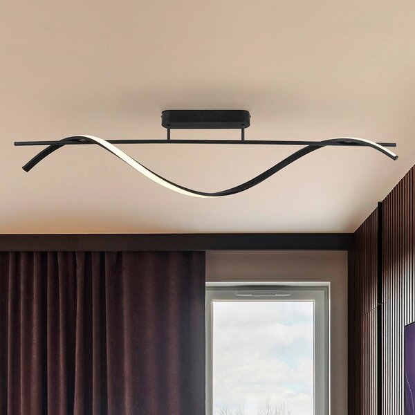 Schuller Valencia Plafoniera soffitto Boa, Nero, Corridoio, Alluminio, Moderno, Plafoniera