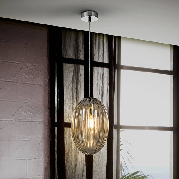 Schuller Valencia Lampada a sospensione Ovila, dimmerabile, Cromo / Argento, Soggiorno / Sala da pranzo, Metallo, Moderno, Lampada a sospensione