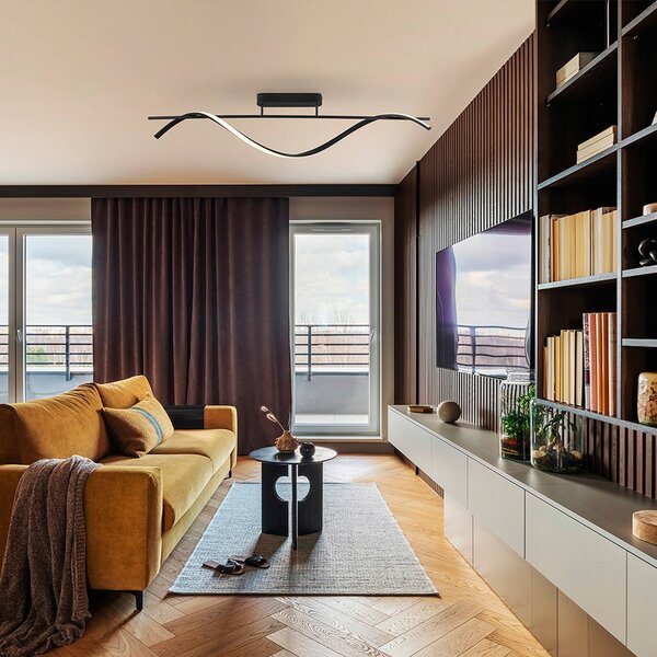 Schuller Valencia Plafoniera soffitto Boa, Nero, Corridoio, Alluminio, Moderno, Plafoniera