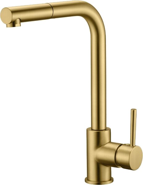 IMEX Rubinetto Cucina Miscelatore con Doccetta Estraibile Monocomando colore Oro Spazzolato - GCE006/OC Malta