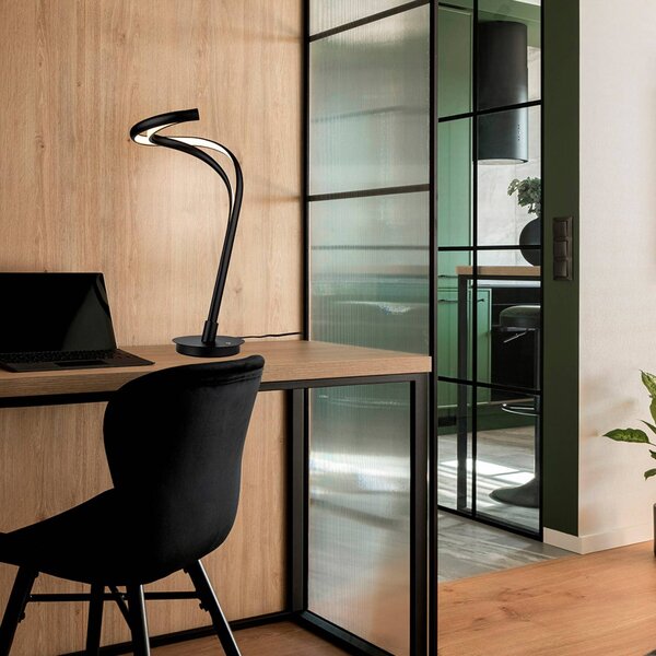 Schuller Valencia Lampada da tavolo Danza, dimmerabile, Nero, Soggiorno / Sala da pranzo, Alluminio, Moderno, Lampada da tavolo