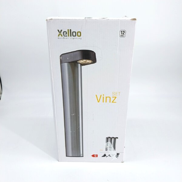Xelloo set di luci da giardino VINZ 12 Volt 3 pezzi alluminio PVC design raccordi 1W illuminazione