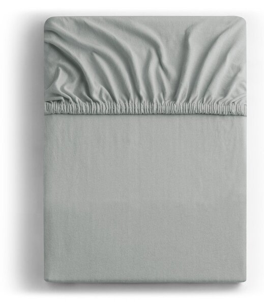 Lenzuolo con angoli grigio chiaro in jersey 140x200 cm Amber – Restilo