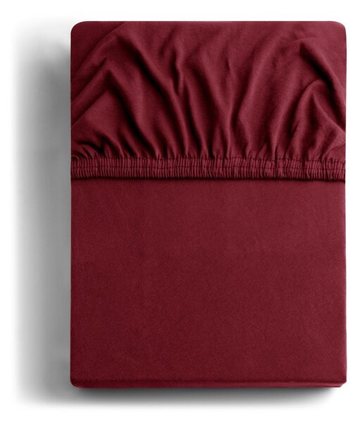 Lenzuolo con angoli burgundy in jersey 180x200 cm Amber – Restilo