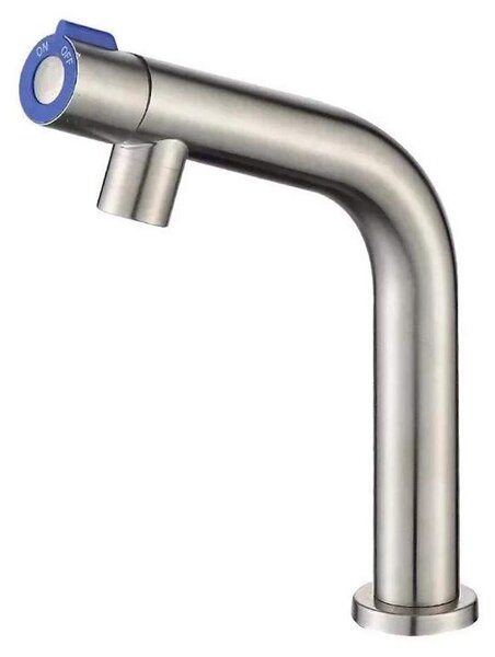 Lavabo da bagno in acciaio inossidabile, con un solo rubinetto per l'acqua fredda