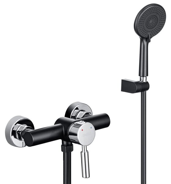 Miscelatore per doccia, set doccia con miscelatore, colore nero