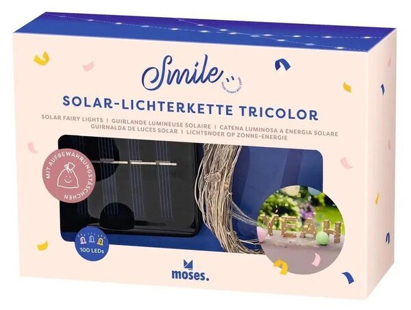 Catena luminosa solare Smile Tricolore