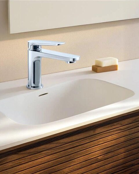 Miscelatore per lavabo senza scarico in ottone cromato Momo