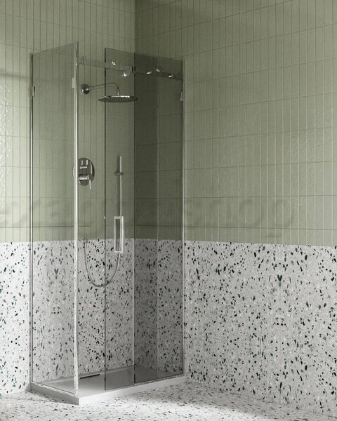 Box doccia 80x100 Sofia un anta scorrevole reversibile vetro 8 mm H 195 cromo