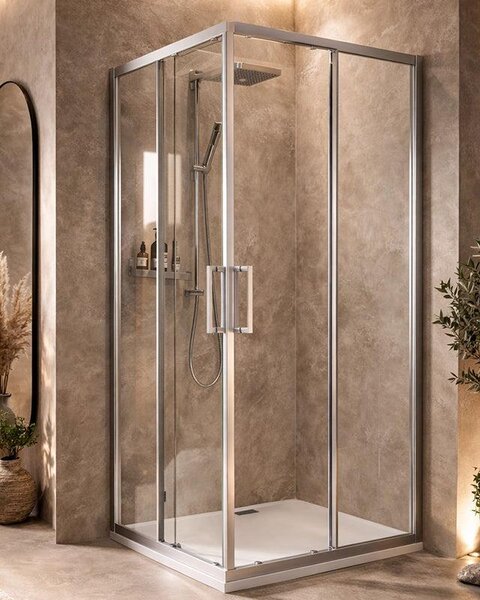 Box doccia 70x100 Marsiglia due ante scorrevoli reversibile H 195 cromo