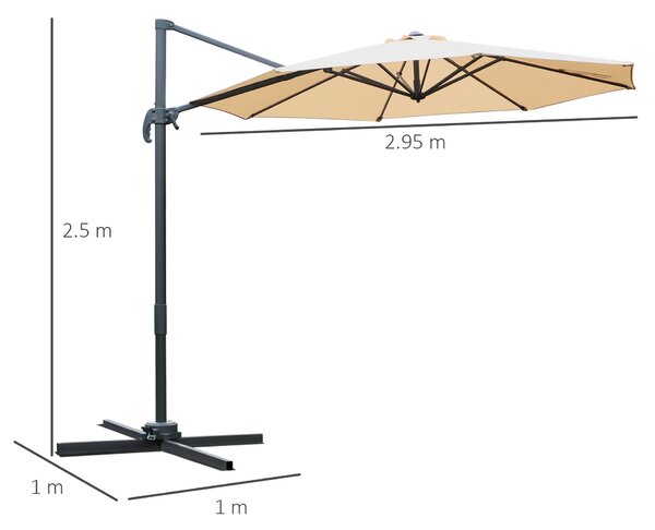 Outsunny Beige Φ2.95 x 2.5m
