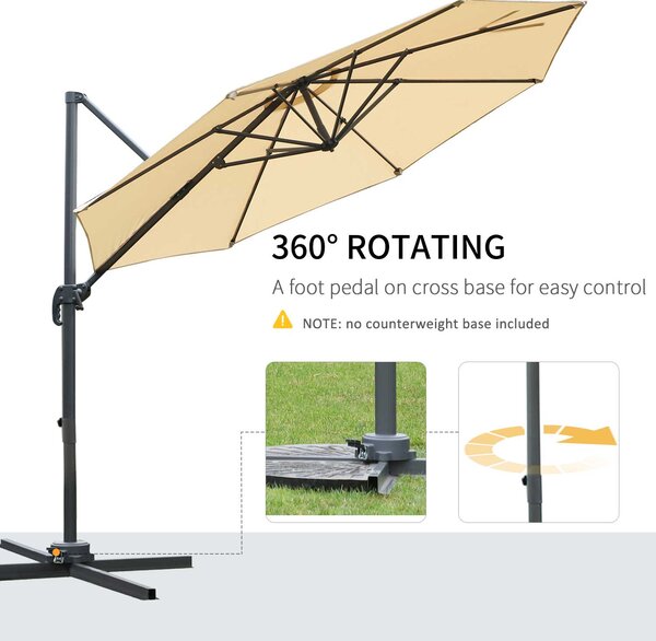 Outsunny Beige Φ2.95 x 2.5m