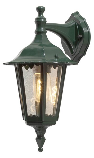 Applique Konstsmide Firenze in alluminio laccato verde con vetro trasparente