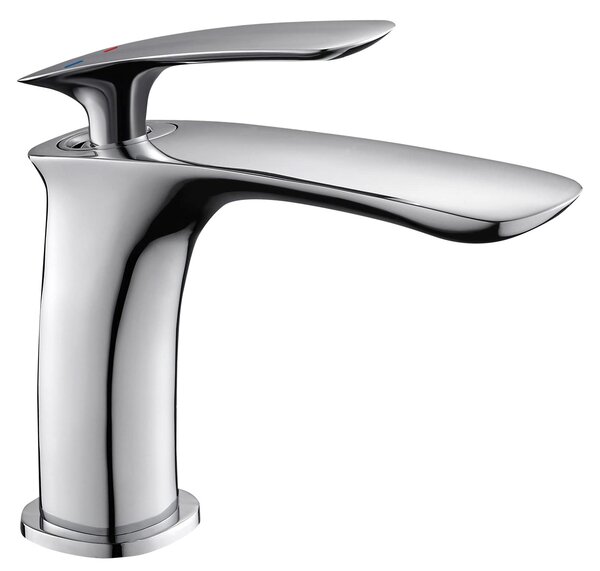 Miscelatore per lavabo, sistema di scarico a tappo a salvagoccia, aeratore invisibile, dado di fissaggio rapido – 160 (altezza) x 134 (aperto) mm – cromato