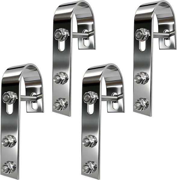 Ganci di fissaggio per pannelli solari - Ganci per impianti solari da balcone - Sistema di montaggio per pannelli solari - Acciaio inossidabile 304 - Confezione da 4 pezzi - Argento