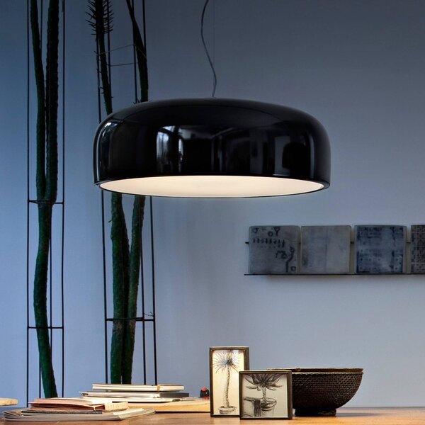 FLOS Lampada a sospensione Smithfield, dimmerabile, Nero, Soggiorno / Sala da pranzo, Alluminio, Design, Lampada a sospensione
