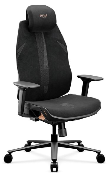 DIABLO CHAIRS Sedia da computer ergonomica, sedia da ufficio, nera, V-Flash Ultra Black