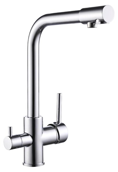 Rubinetto da cucina a 3 vie, miscelatore 3-in-1 con rotazione a 360 gradi, in ottone zincato