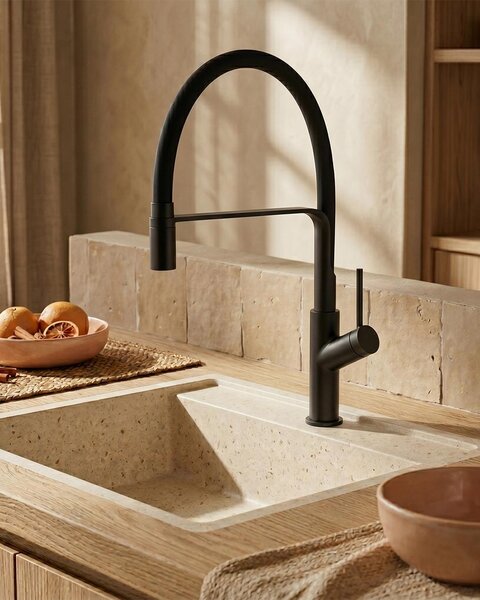 Miscelatore cucina flessibile Imola nero opaco