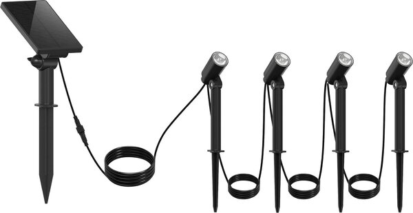 Set di 4 faretti solari collegati tra loro ROUNDY MINI 100lm