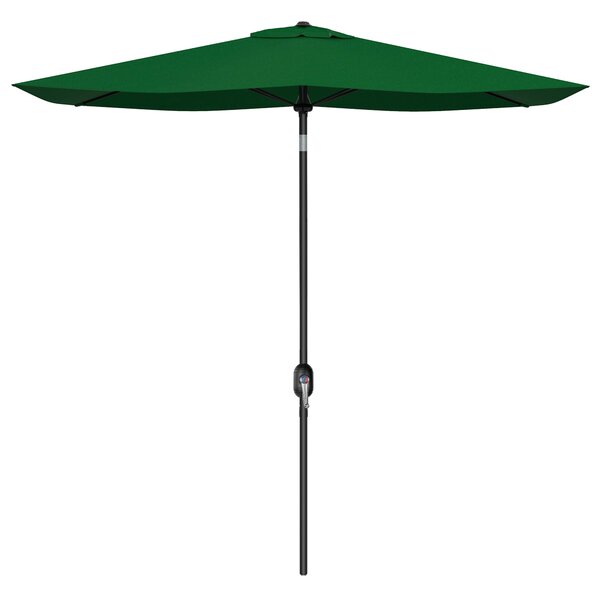 Ombrellone da Giardino Rettangolare 200x300 cm Inclinabile con Apertura a Manovella in Alluminio e Poliestere Verde