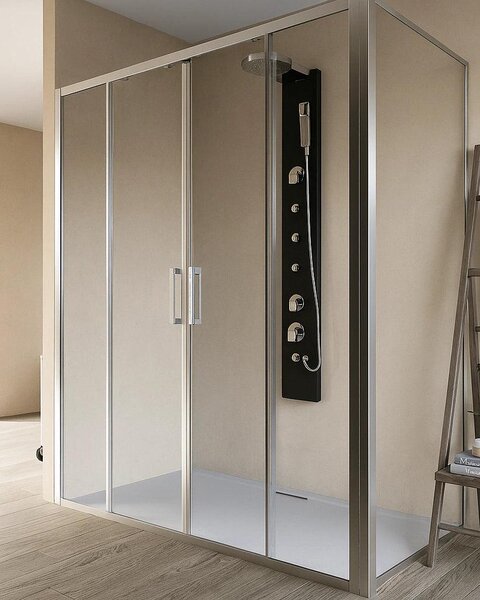 Box doccia 70x140 Marsiglia due scorrevoli reversibile H 195 cromo