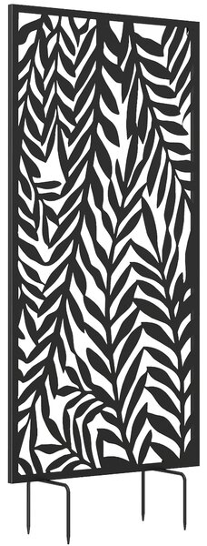 Outsunny Divisorio 65 x 130 cm Autoportante/Appeso Paravento, Parete divisoria schermante in metallo Nero | Aosom Italy