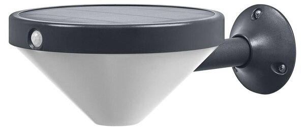 LEDVANCE ENDURA Style applique solare Lunar, luce bianca calda (3000K), sensore integrato, utilizzabile senza elettricità, lunga durata della batteria: 60 volte 30 secondi in modalità PIR, classe di protezione IP44, nero