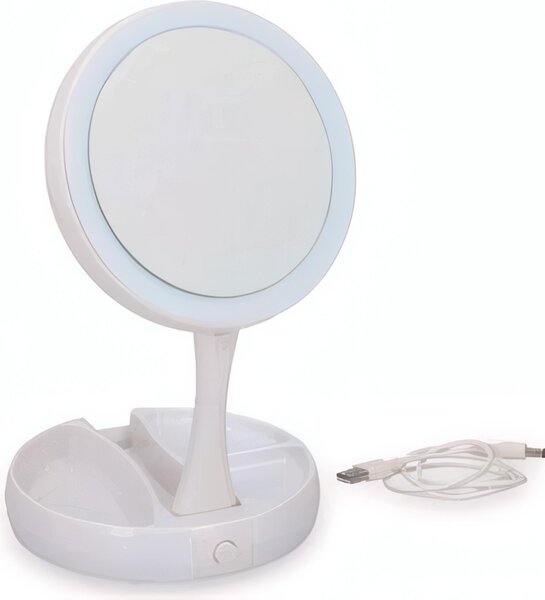Grundig LED specchio cosmetico pieghevole, funzionamento a batteria/USB