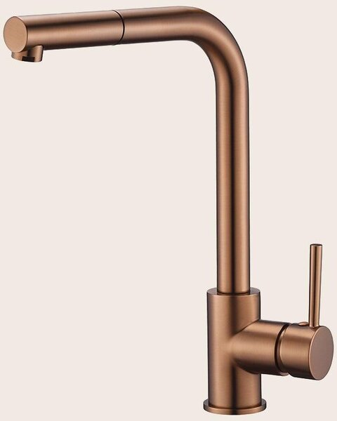 Rubinetto cucina estraibile Linda oro rosa spazzolato