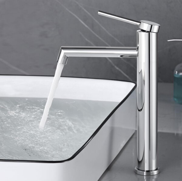 Rubinetto alto per lavabo, miscelatore monocomando per lavabo da appoggio