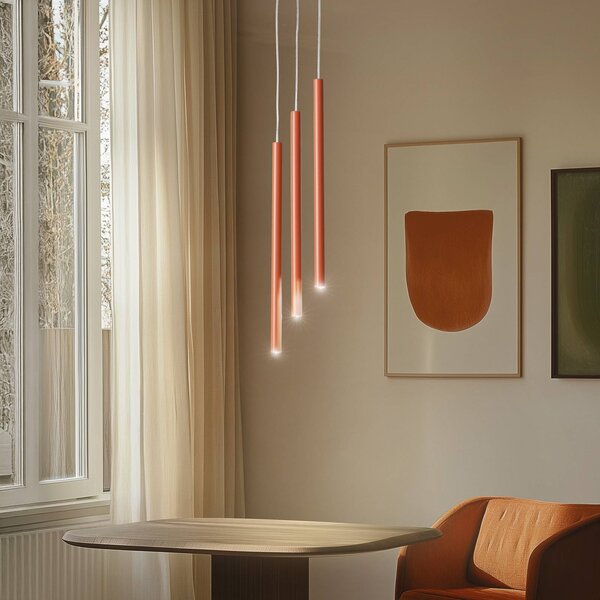 Lampada a sospensione Sopel 3 SIGMA, dimmerabile, Rosso, Soggiorno / Sala da pranzo, Metallo, Moderno, Lampada a sospensione
