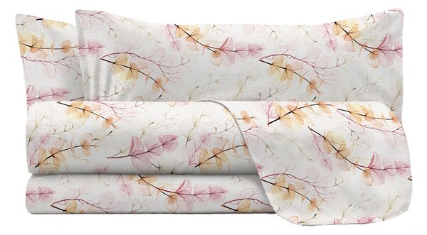 Set Lenzuola Karma Singolo Sopra Sotto e Federa in Poliestere Bouquet Rosa