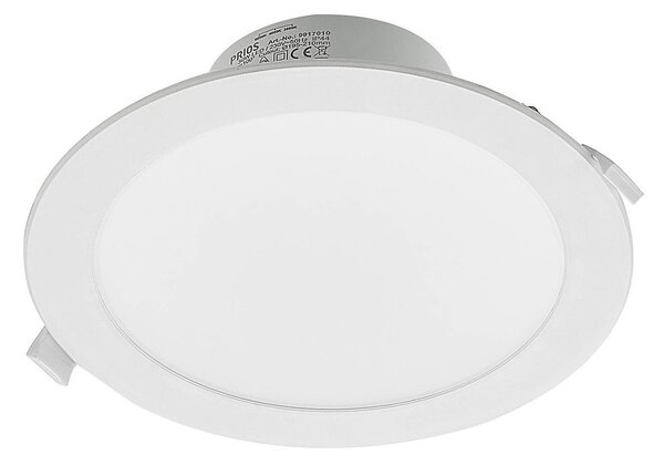 Faretto da incasso Prios LED Rida, bianco. Ø 23 cm, 30W, CCT, IP44