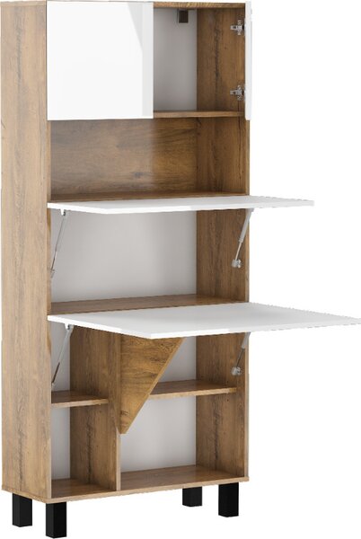 Scaffali da scrivania pieghevoli Scaffali HOMI Tavolo da parete per ufficio domestico Tavolo per computer Tavolo per computer portatile Tavolo pieghevole Rovere bordeaux/bianco lucido