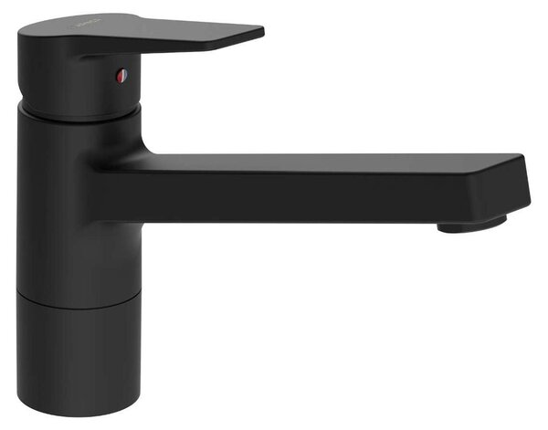 Rubinetto da cucina, con dispositivo di sicurezza, girevole, colore nero opaco