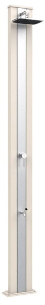 Doccia Solare da Esterno Giardino 30L Miscelatore e Lavapiedi Arkema Spring S Fascia Inox Bianco Cr