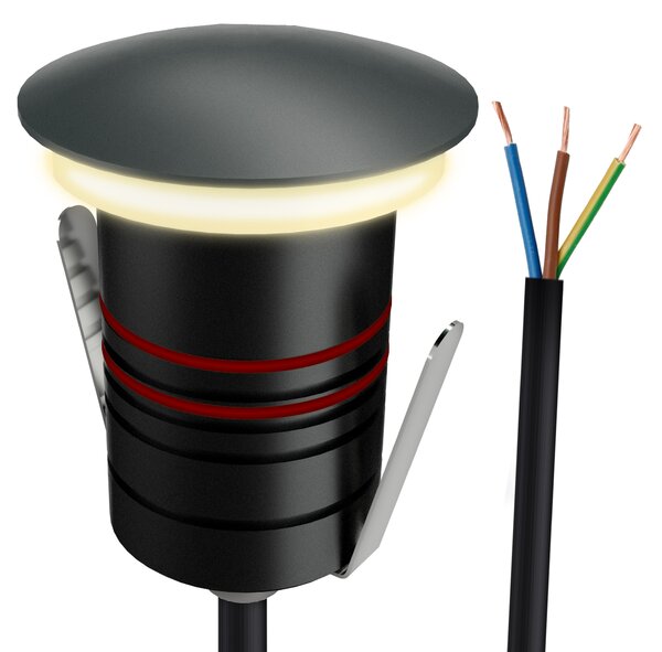 SSC-LUXon JAVO Mini faretto da terra luce indiretta e antiabbagliante trafficabile - illuminazione di sentieri faretto da terra 230V antracite IP67