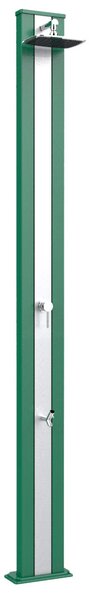 Doccia Solare da Esterno Giardino 30L Miscelatore e Lavapiedi Arkema Spring S Fascia Inox Verde