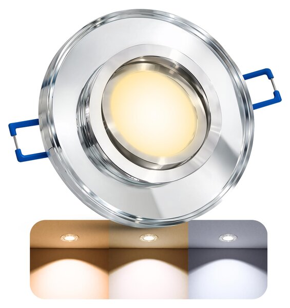SSC-LUXon Faretto da incasso in vetro MIRELLA orientabile con lampadina LED 4W LumiFLEX Colore della luce caldo / neutro / freddo 230V - Lampada da incasso a soffitto
