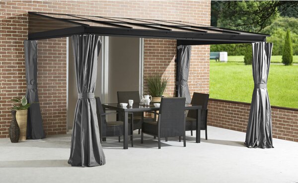 Tenda da sole per terrazza Sojag modello St. Barthelemy, dimensioni 8x12 metri, colore antracite, dimensioni 248 x 364 x 240 cm (lunghezza x larghezza x altezza), realizzata in alluminio