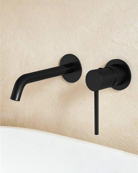 Miscelatore lavabo incasso a muro nero opaco Memo