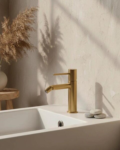 Rubinetto bidet senza scarico in ottone oro spazzolato Memo
