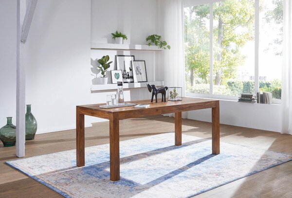 Tavolo da pranzo Wohnling design massiccio 140 x 80 x 76 cm in legno massiccio di sheesham; WL1.320